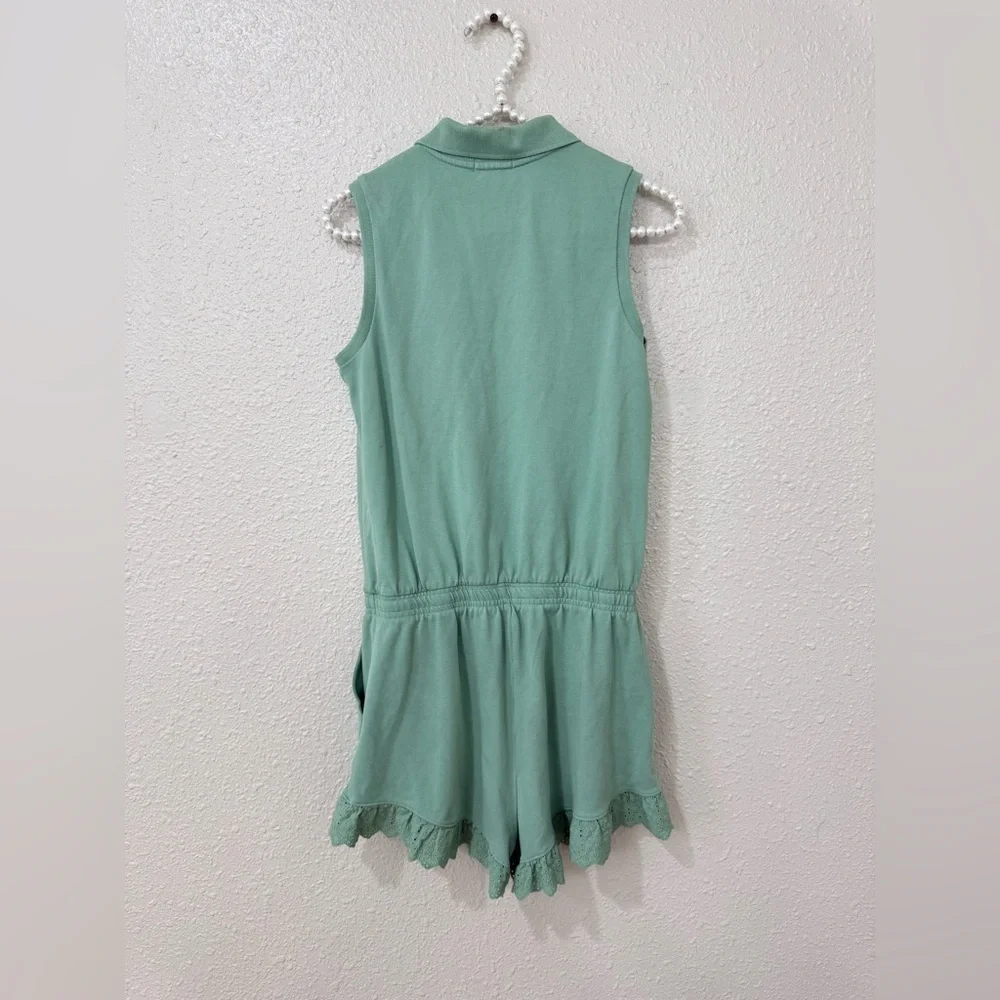 RALPH LAUREN GIRLS MINT GREEN STRETCH LACE POLO ROMPER NWT SIZE XL